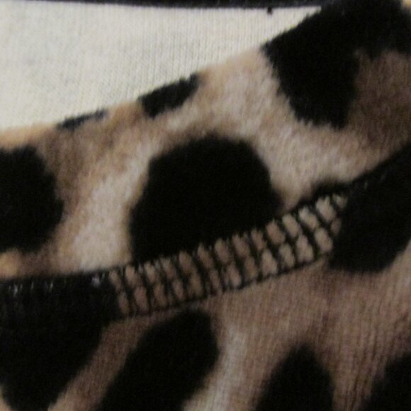 WHITE STAG WOMEN'S SZ S (4-6) TOP VELOUR BROWN LEOPARD ANIMAL PRINT LS TUNIC NWT - Picture 4 of 9